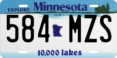 MN license plate 584MZS