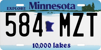 MN license plate 584MZT