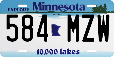 MN license plate 584MZW