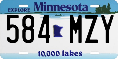 MN license plate 584MZY