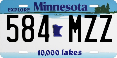 MN license plate 584MZZ