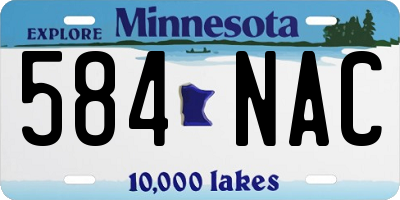 MN license plate 584NAC