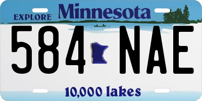 MN license plate 584NAE
