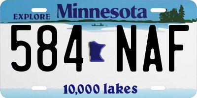 MN license plate 584NAF