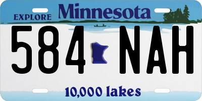 MN license plate 584NAH
