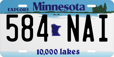 MN license plate 584NAI