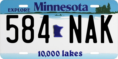 MN license plate 584NAK