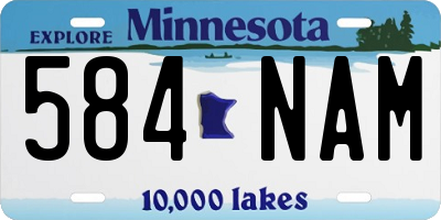 MN license plate 584NAM