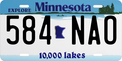MN license plate 584NAO