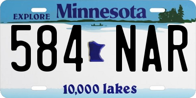 MN license plate 584NAR