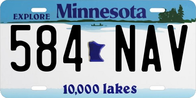 MN license plate 584NAV