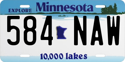 MN license plate 584NAW