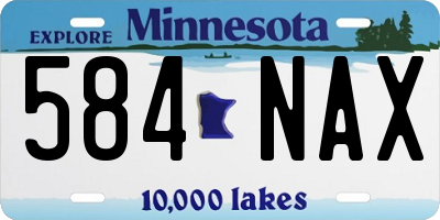 MN license plate 584NAX