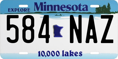 MN license plate 584NAZ
