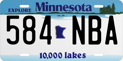 MN license plate 584NBA