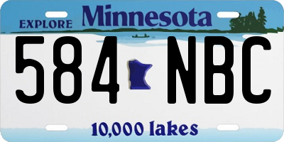MN license plate 584NBC