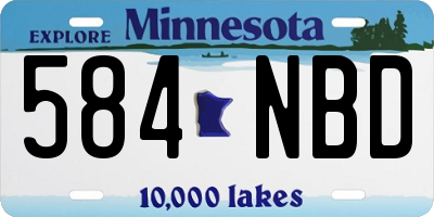 MN license plate 584NBD