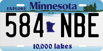 MN license plate 584NBE