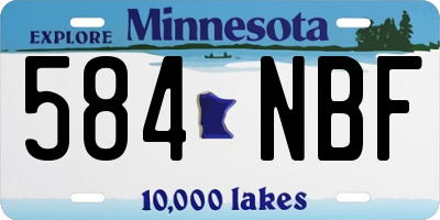 MN license plate 584NBF