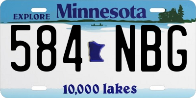 MN license plate 584NBG