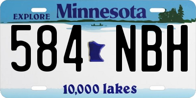 MN license plate 584NBH