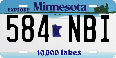 MN license plate 584NBI