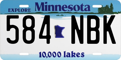 MN license plate 584NBK