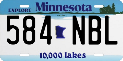 MN license plate 584NBL