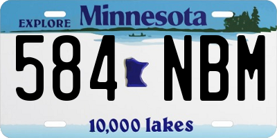 MN license plate 584NBM