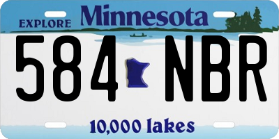 MN license plate 584NBR