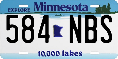 MN license plate 584NBS