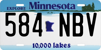 MN license plate 584NBV