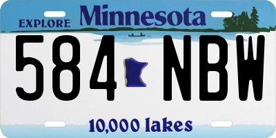 MN license plate 584NBW