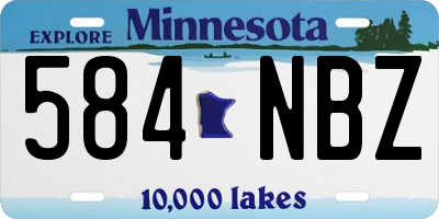 MN license plate 584NBZ