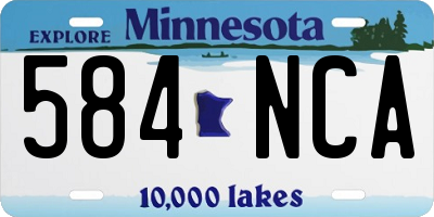 MN license plate 584NCA