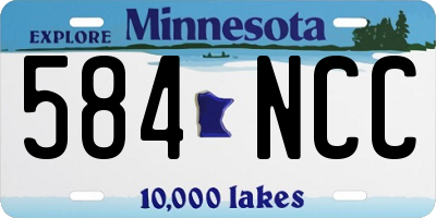 MN license plate 584NCC