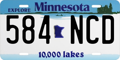 MN license plate 584NCD