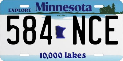 MN license plate 584NCE