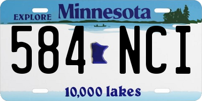 MN license plate 584NCI