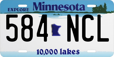 MN license plate 584NCL