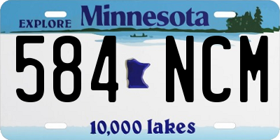 MN license plate 584NCM