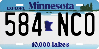 MN license plate 584NCO