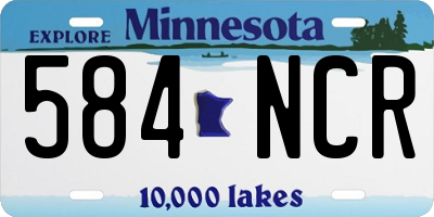 MN license plate 584NCR