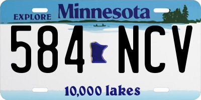 MN license plate 584NCV