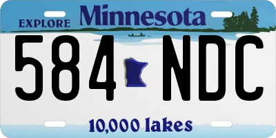 MN license plate 584NDC