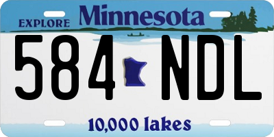 MN license plate 584NDL