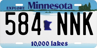MN license plate 584NNK