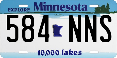 MN license plate 584NNS