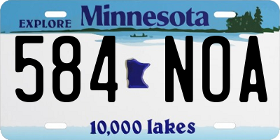MN license plate 584NOA