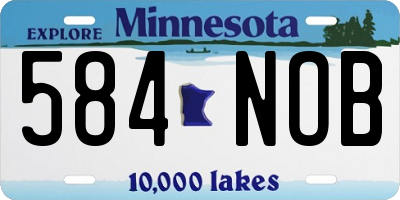 MN license plate 584NOB